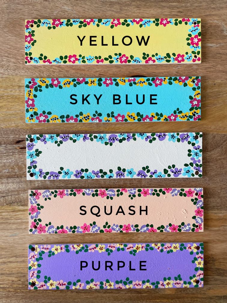 Classic Floral Name Plate - Custom color