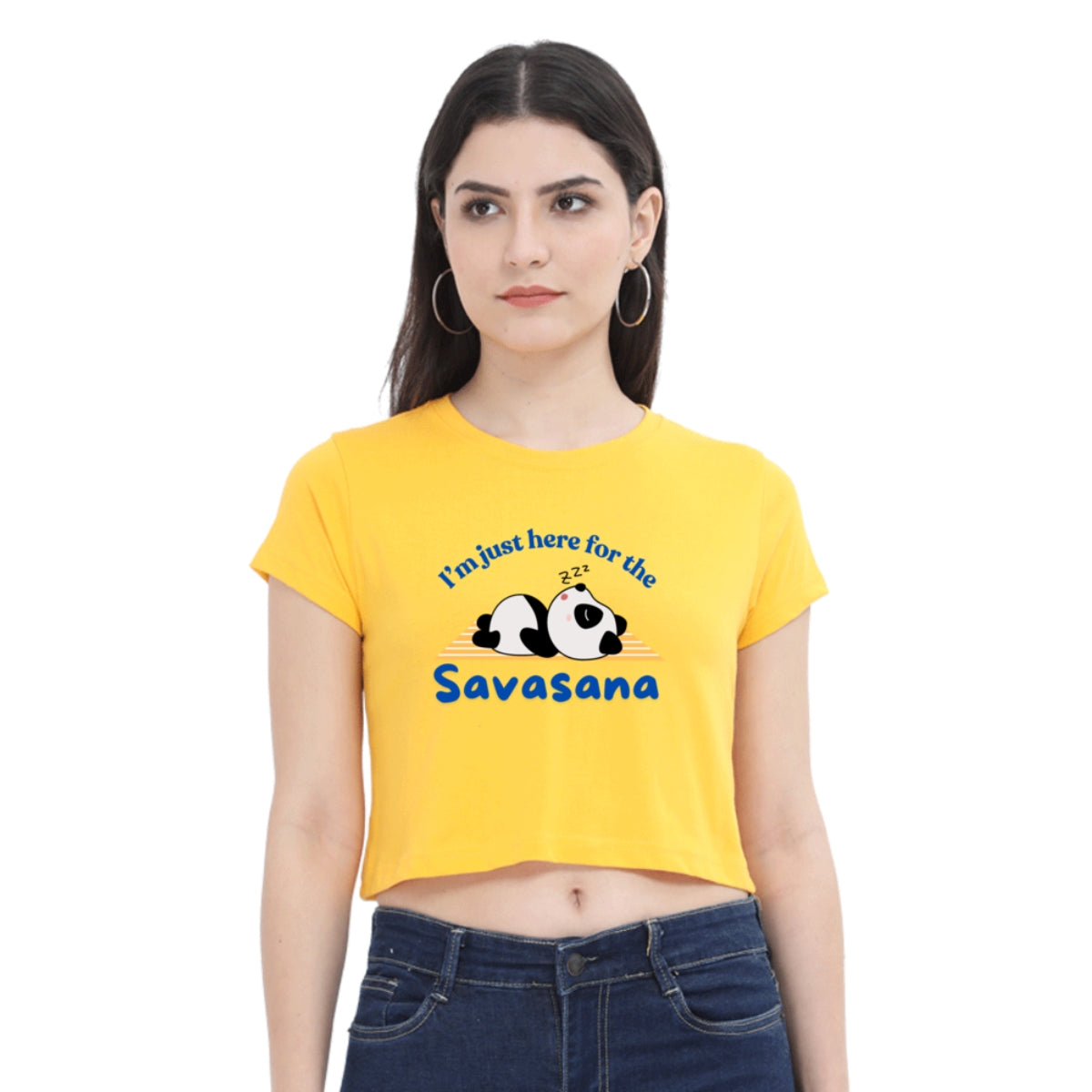 Yoga Crop Top: Just here for Savasana