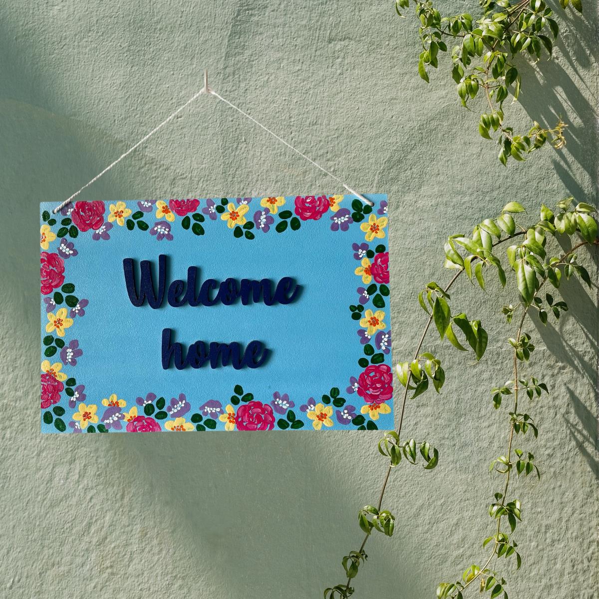 Welcome Home Wall Hanging (Blue)