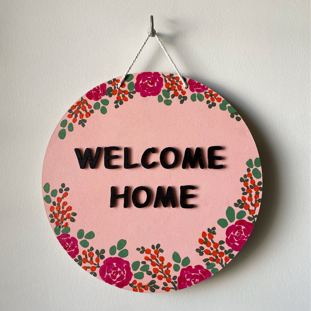 Welcome Home Wall Hanging (Pink)